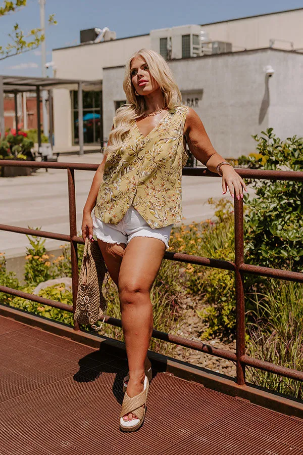 Vacay Bound Linen-Blend Vest Top Curves