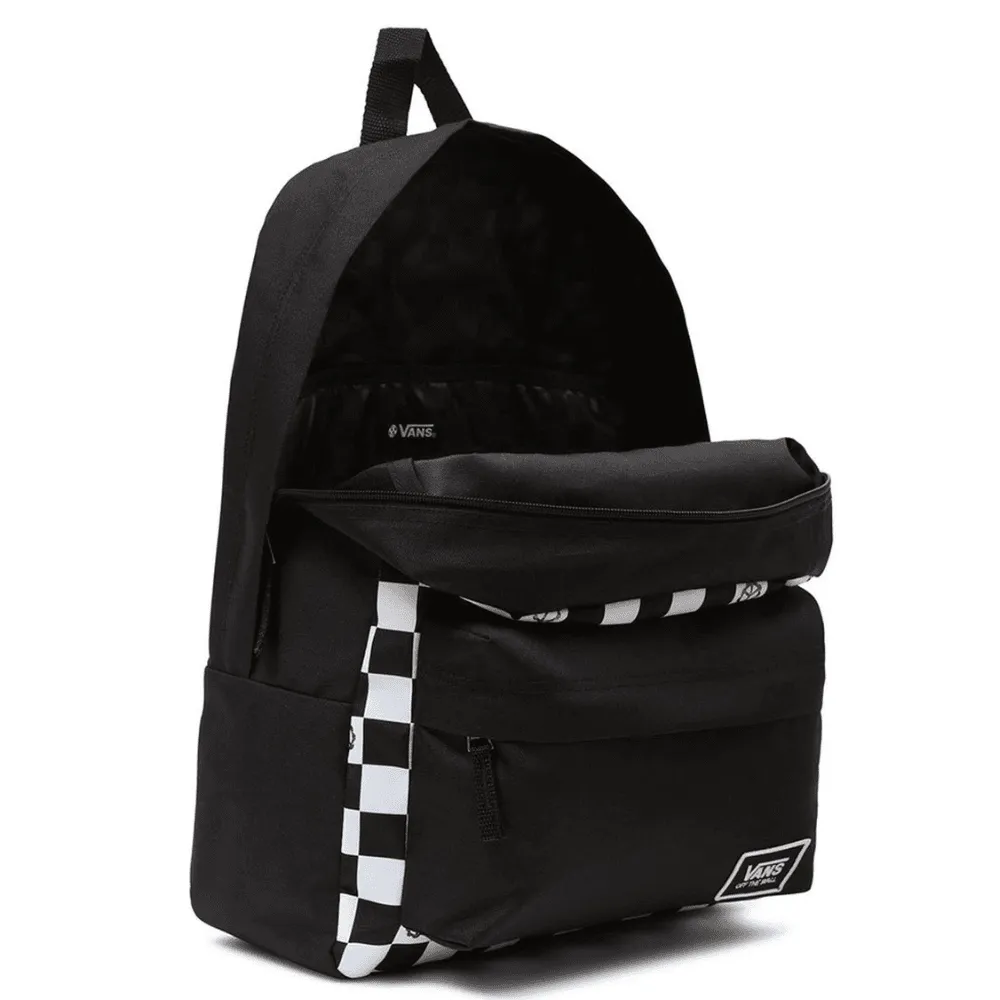Vans Glitter Peace Backpack-Black and White Check