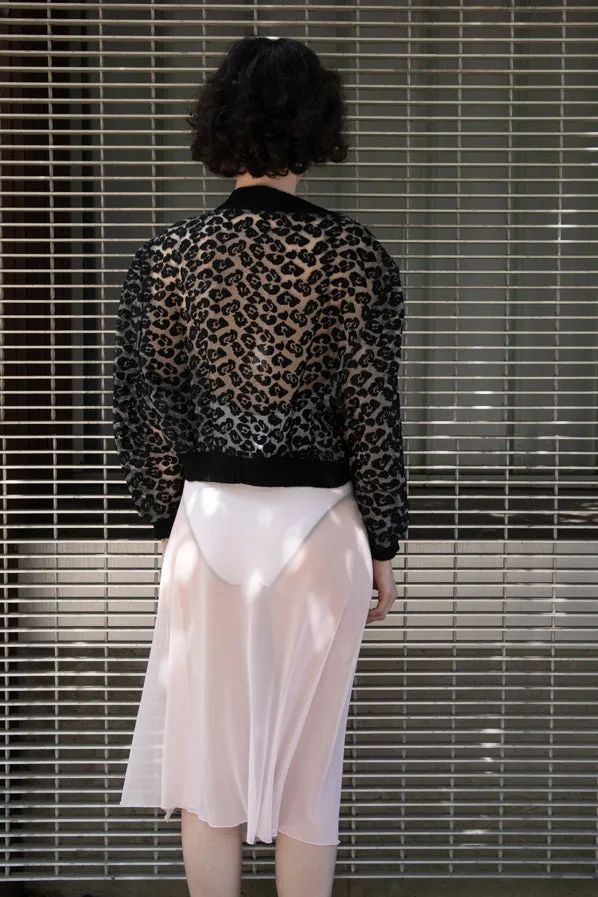 VERONIQUE LEROY CHEETAH MESH BOMBER
