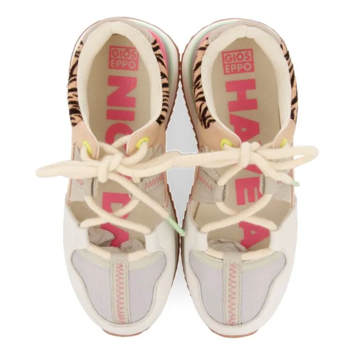 Vigan girls semi open zebrarint sneakers