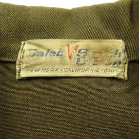 Vintage 50s Work Chore Jacket Mens M Gabardine Wool Caleb V Smith Brown USA