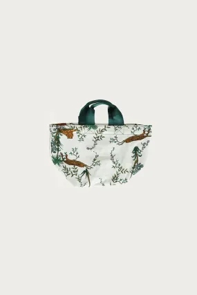 Vintage Tent Fabric w/ Printed Pattern Bag - Jungle