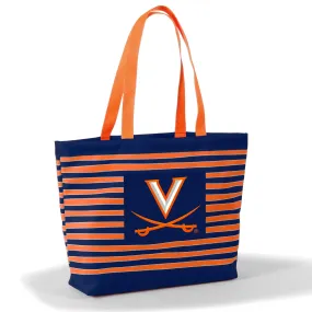 Virginia Cavaliers Women's Navy Wavy Striped Tatum Tote Bag