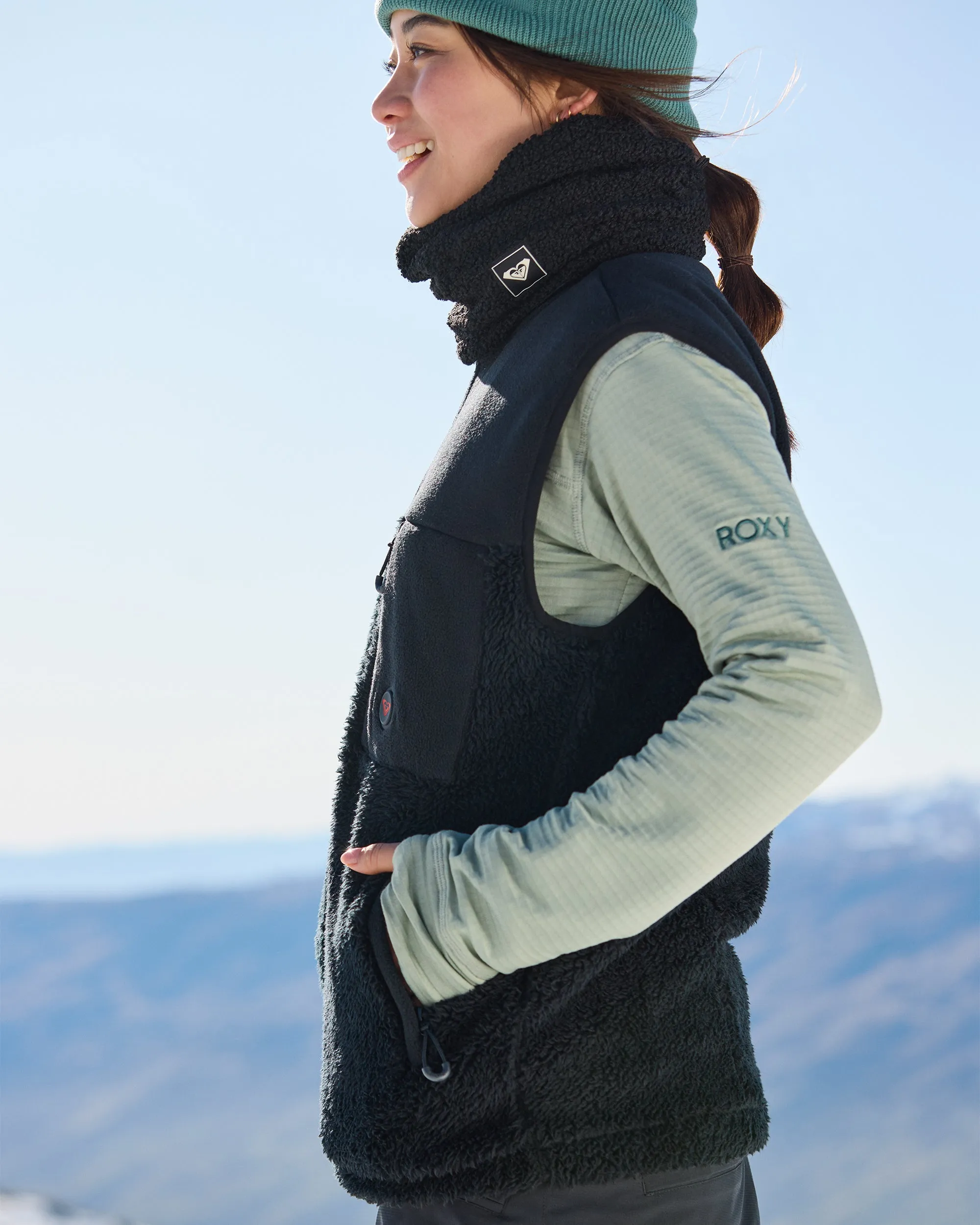 Warmlink Zip-Up Sweatshirt Vest - True Black
