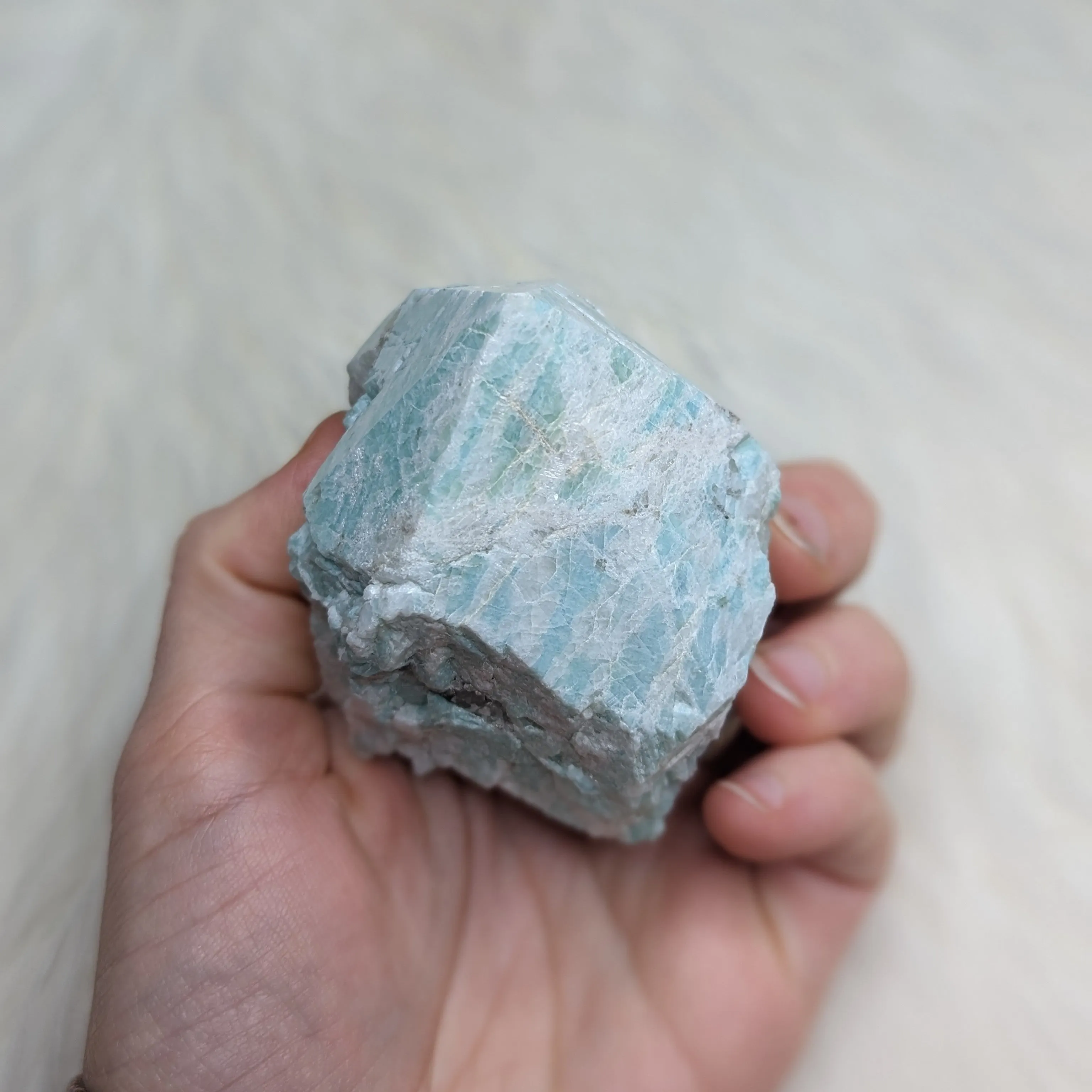 Watery Blue Amazonite Polished Standing Point