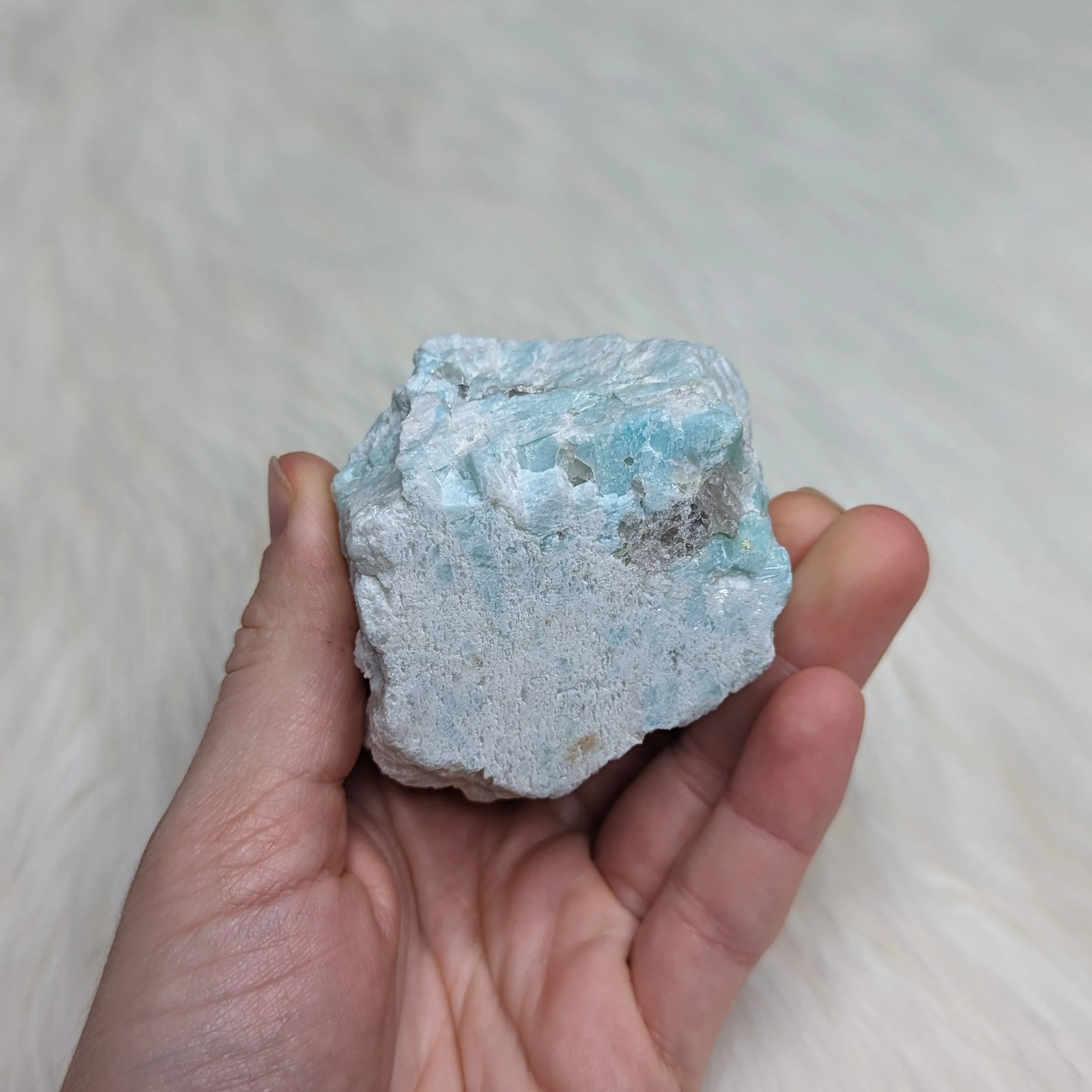 Watery Blue Amazonite Polished Standing Point