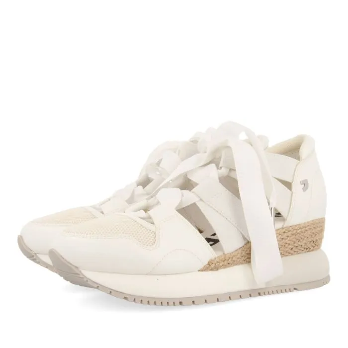 WHITE ESPADRILLE SNEAKERS FOR WOMEN LIZARDA