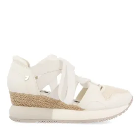 WHITE ESPADRILLE SNEAKERS FOR WOMEN LIZARDA