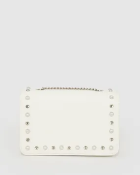 White Lauren Crystal Crossbody Bag