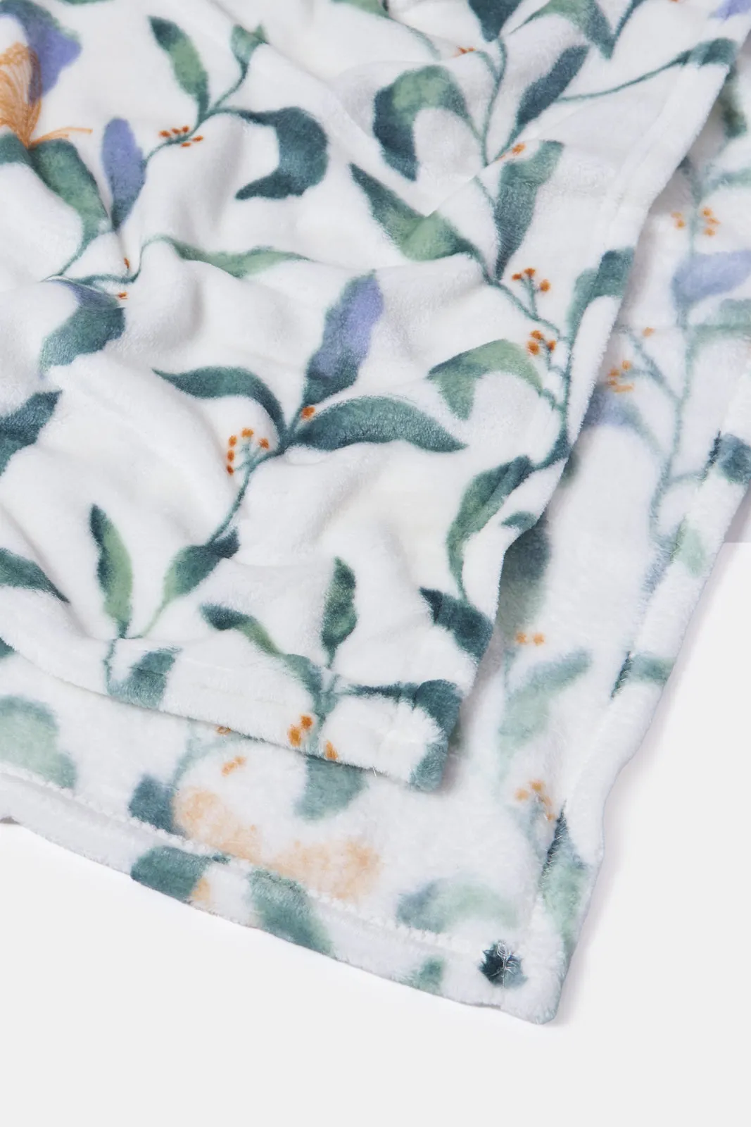 White Printed Blanket (Single Size)