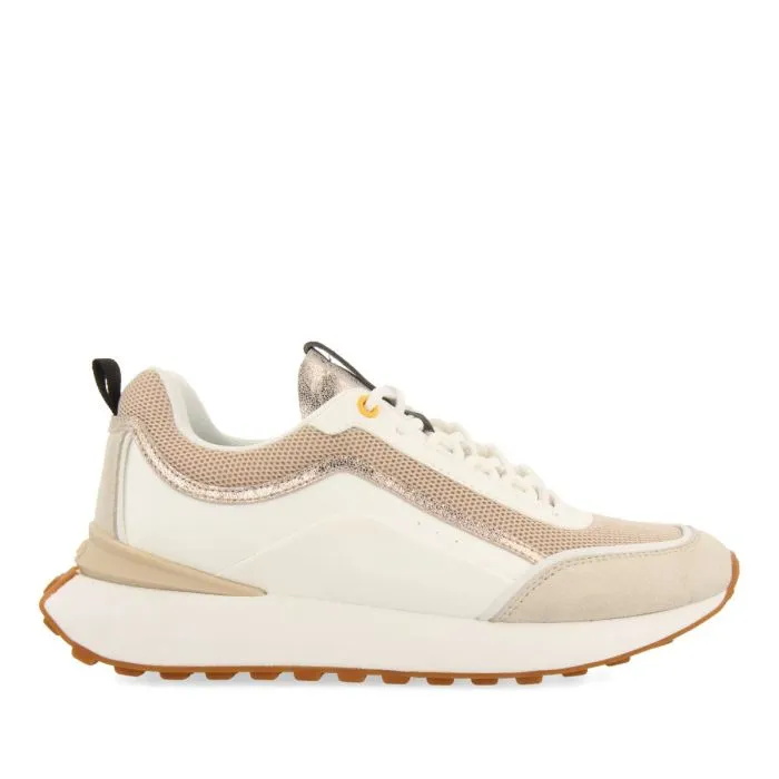 WHITE SNEAKERS WITH BEIGE DETAILS FOR WOMEN BALLAGAT