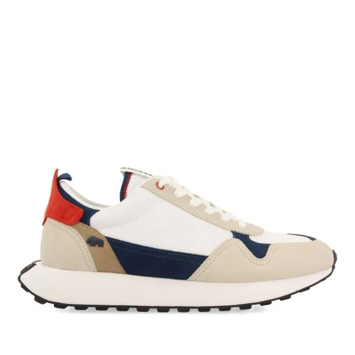 WHITE SNEAKERS WITH COLOR CONTRASTS FOR MEN ZENNOR