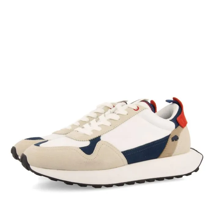 WHITE SNEAKERS WITH COLOR CONTRASTS FOR MEN ZENNOR