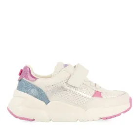 WHITE SNEAKERS WITH GLITTER, COLORFUL DETAILS AND VOLUMINOUS SOLE FOR BOYS AND GIRLS DRAIN