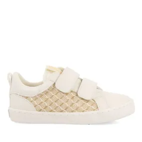 WHITE SNEAKERS WITH RAFIA PRINT FOR GIRL AND BOY ERSEKE