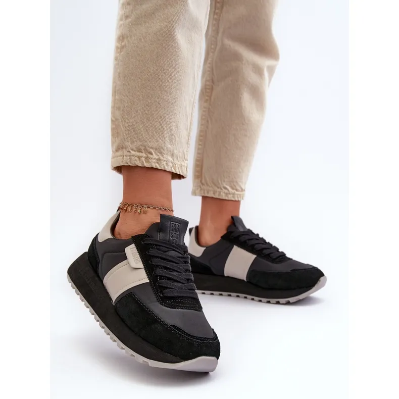 Women's Sneakers on the Big Star Platform NN274502 Memory Foam System Black