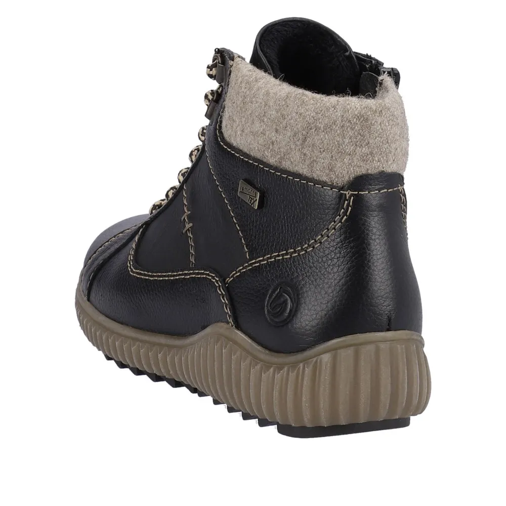 Women’s Remonte Waterproof Liv 76 Ankle Boot – Schwarz/Kiesel
