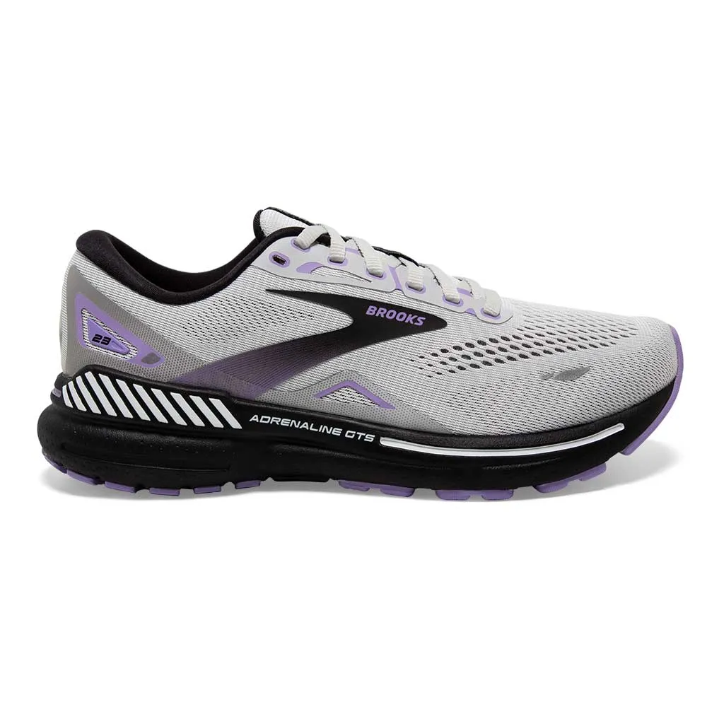 Women's Adrenaline GTS 23 Running Shoe - Grey/Black/Purple - Narrow (2A)