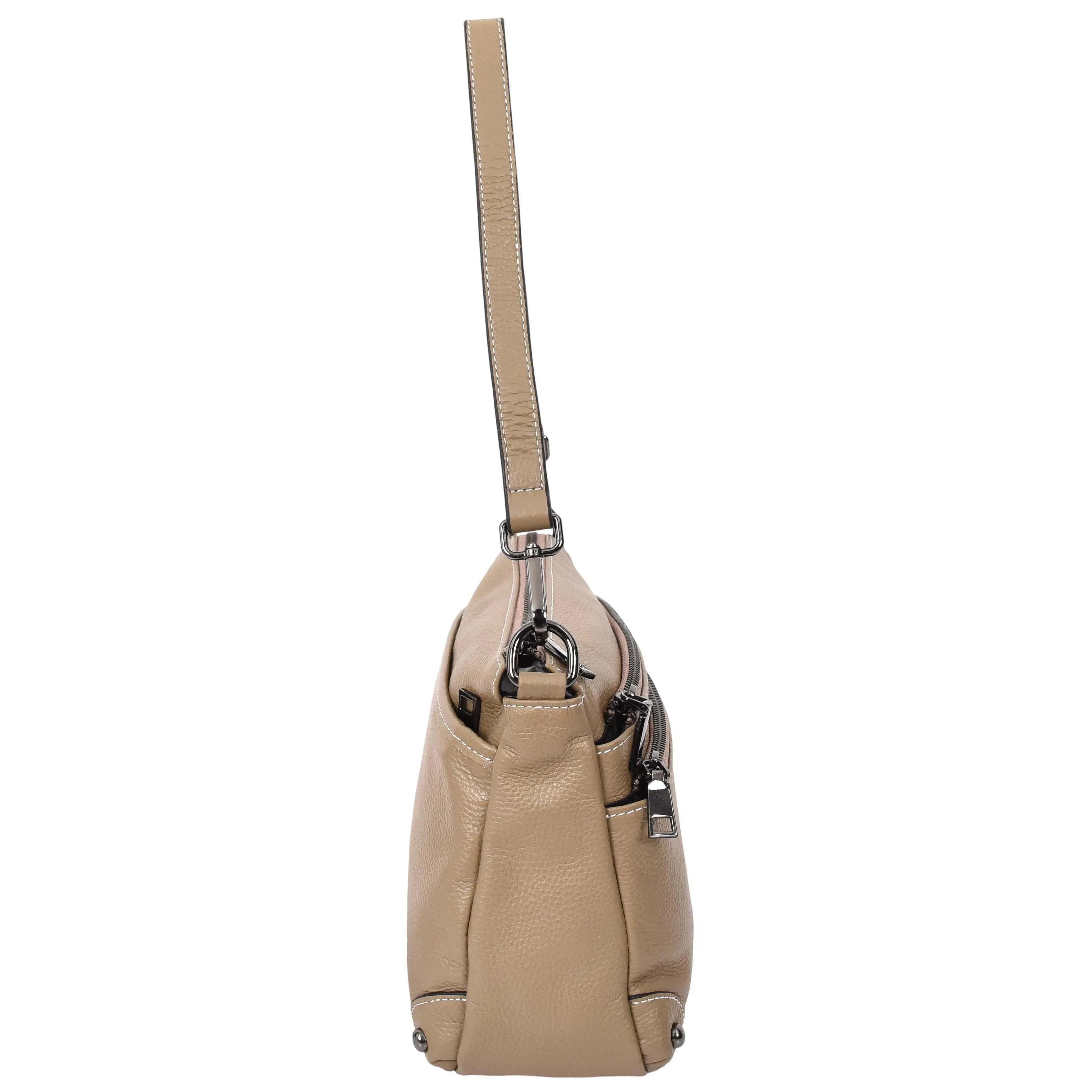 Womens Leather 2-in-1 Cross Body Shoulder Bag Olivia Beige