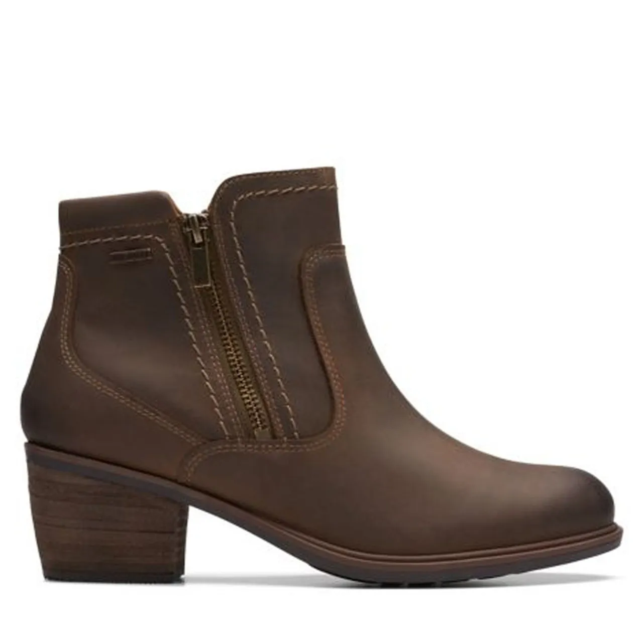 Women's Clarks Neva Zip Taupe Leather Boot