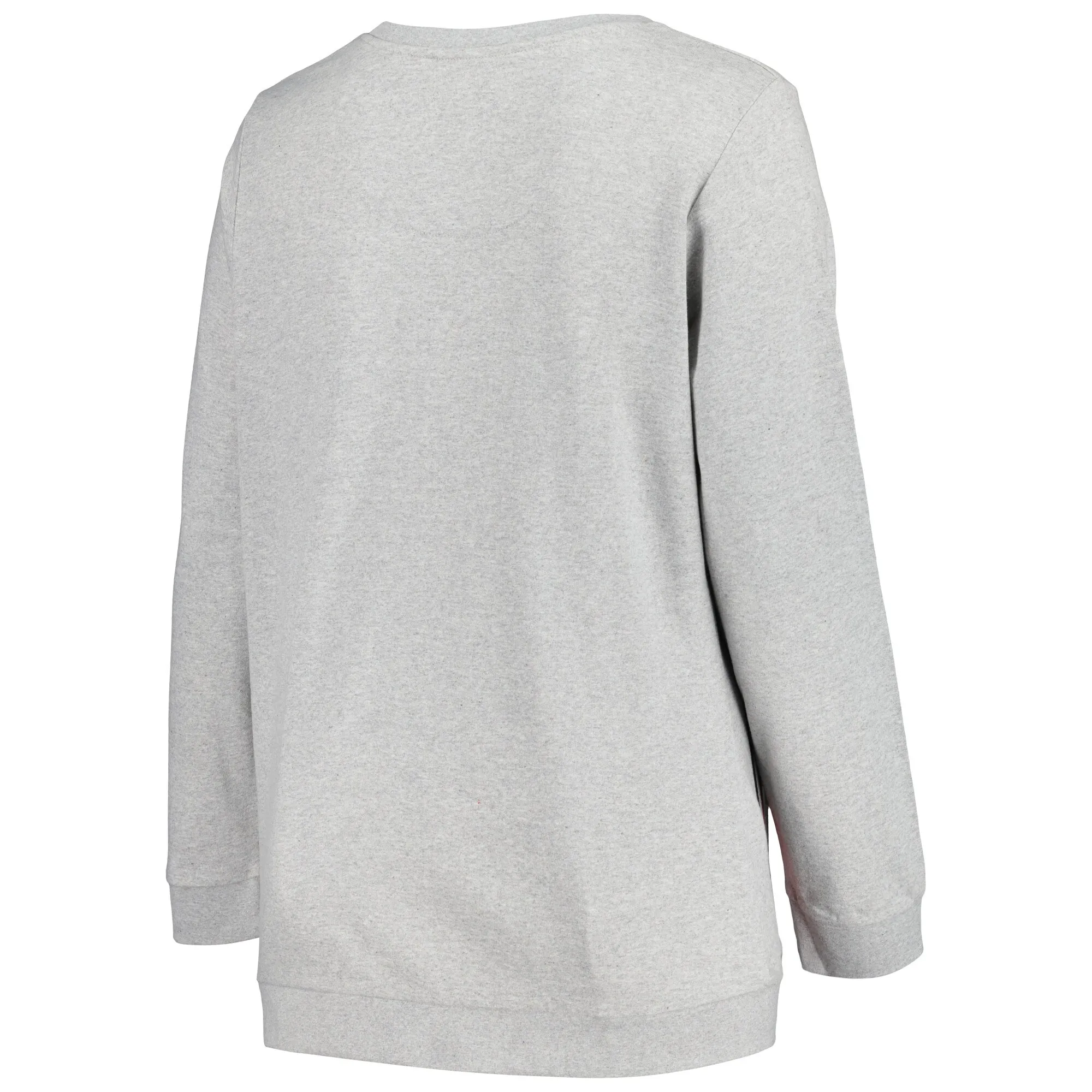 Women's Profile Heather Gray Georgia Bulldogs Plus Size Side Stripe Fleece Pullover Sweatshirt