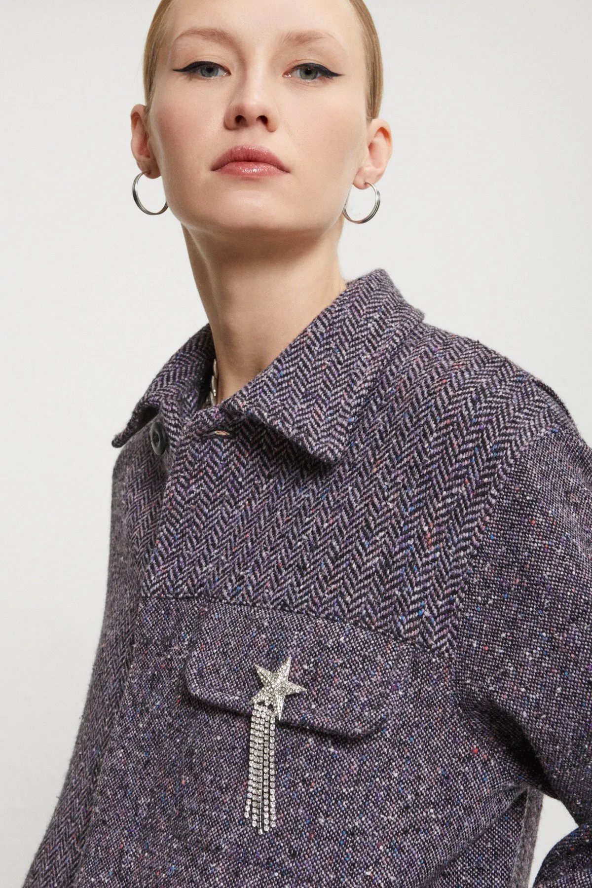 Wool-blend jacket with pocket