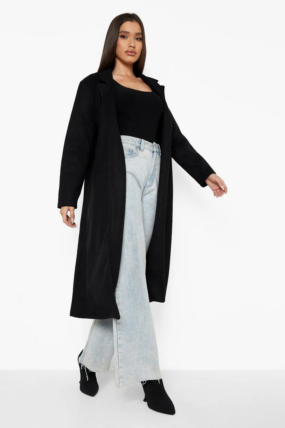 Wool Look Duster Coat