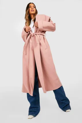 Wool Look Oversized Wide Collar Coat