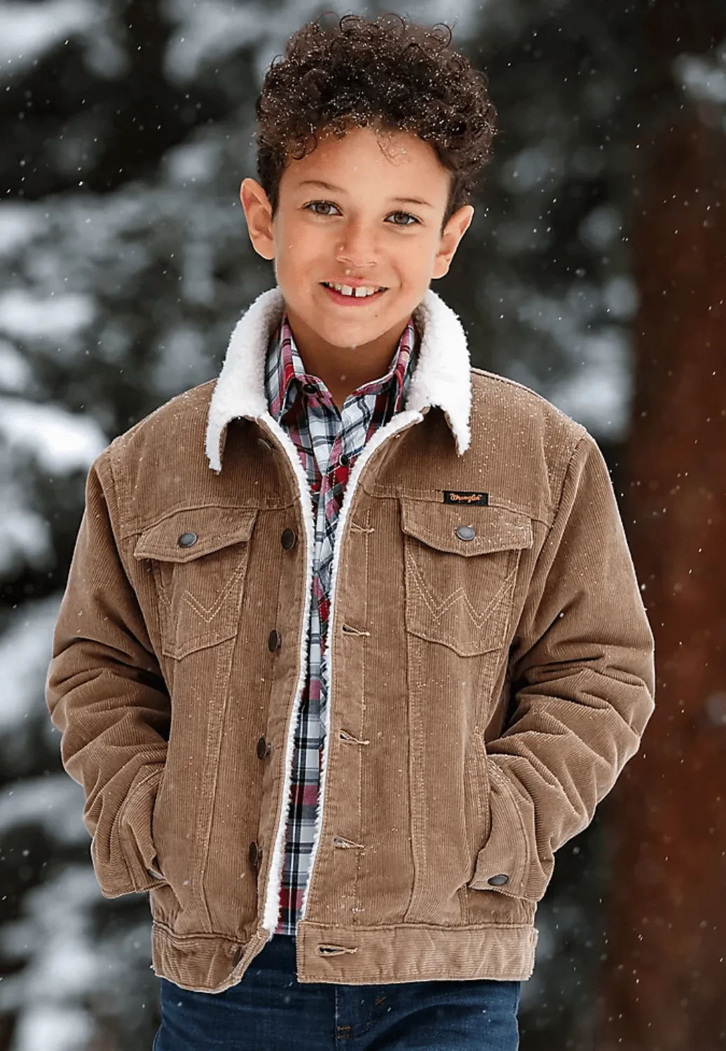 Wrangler Boys Corduroy Sherpa Lined Jacket