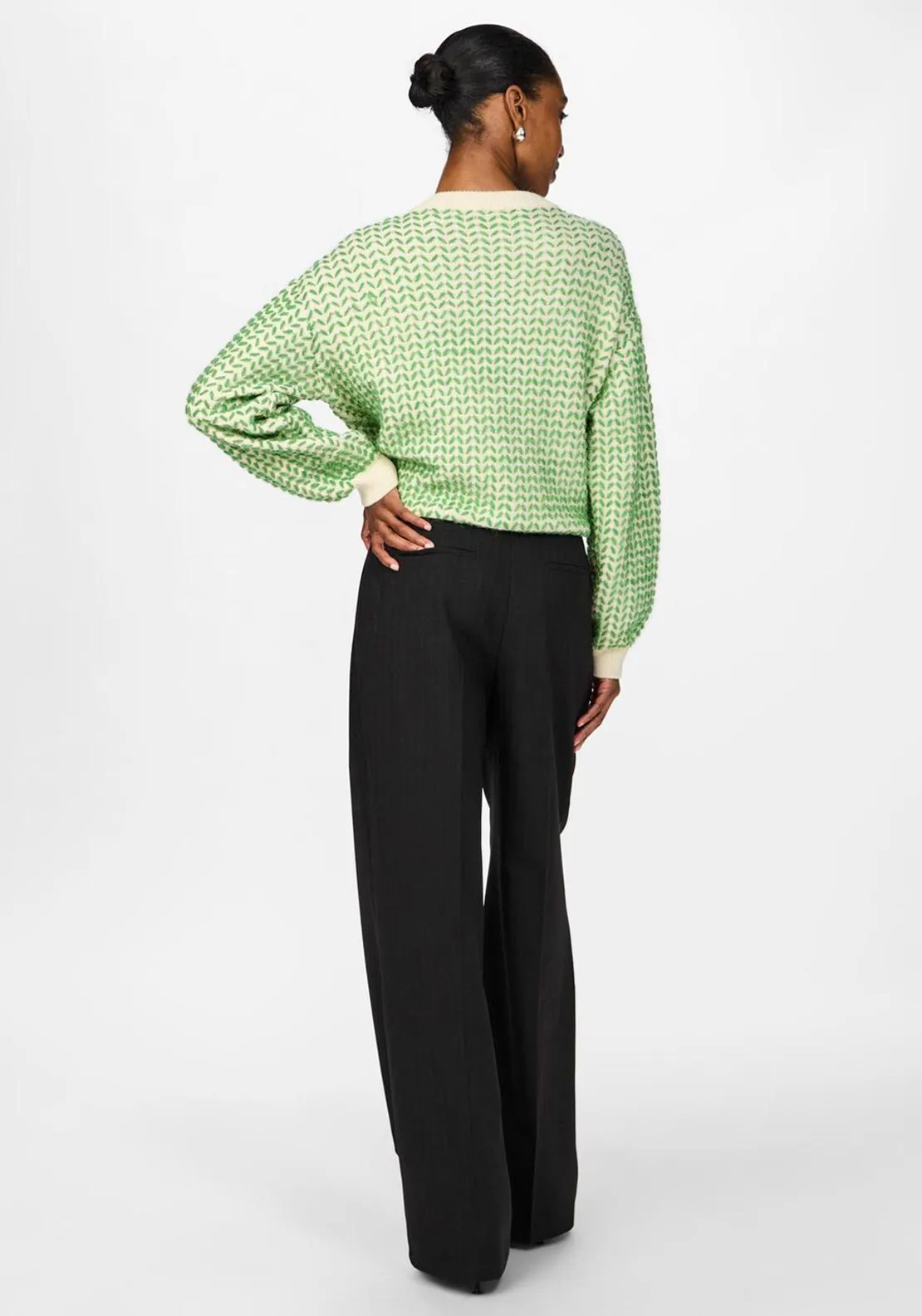 Y.A.S Gea Corsage Button Cardigan, Green