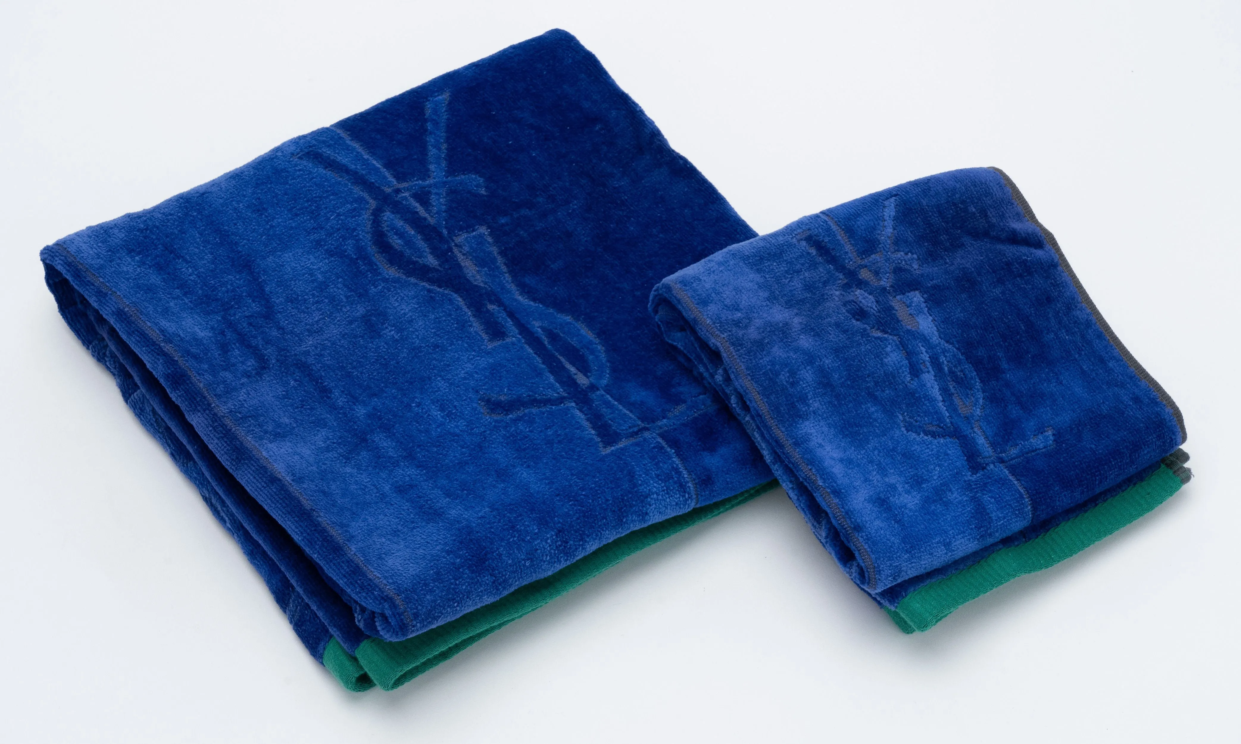 YSL New Set of 2 Blue Cotton Towels