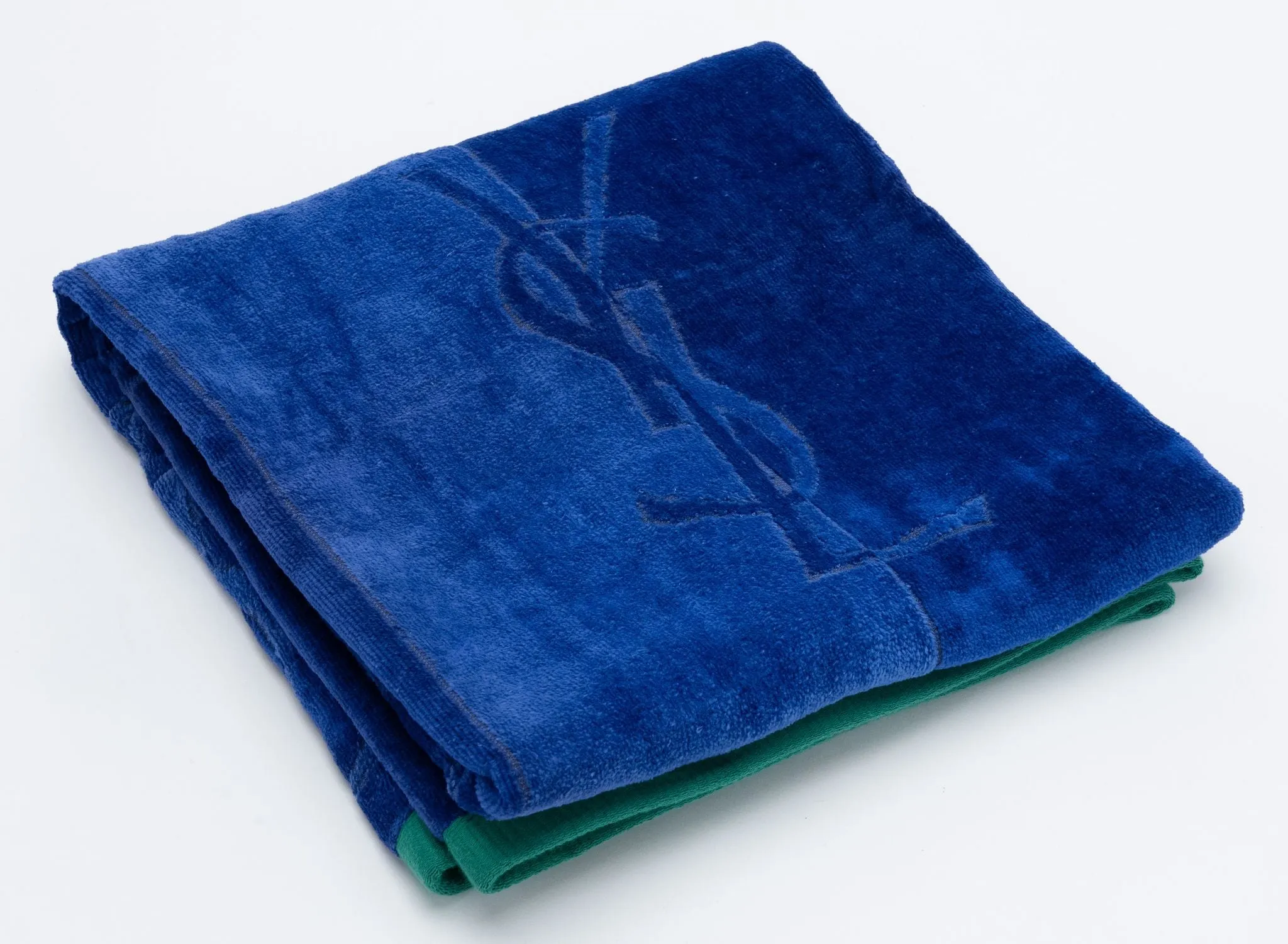 YSL New Set of 2 Blue Cotton Towels