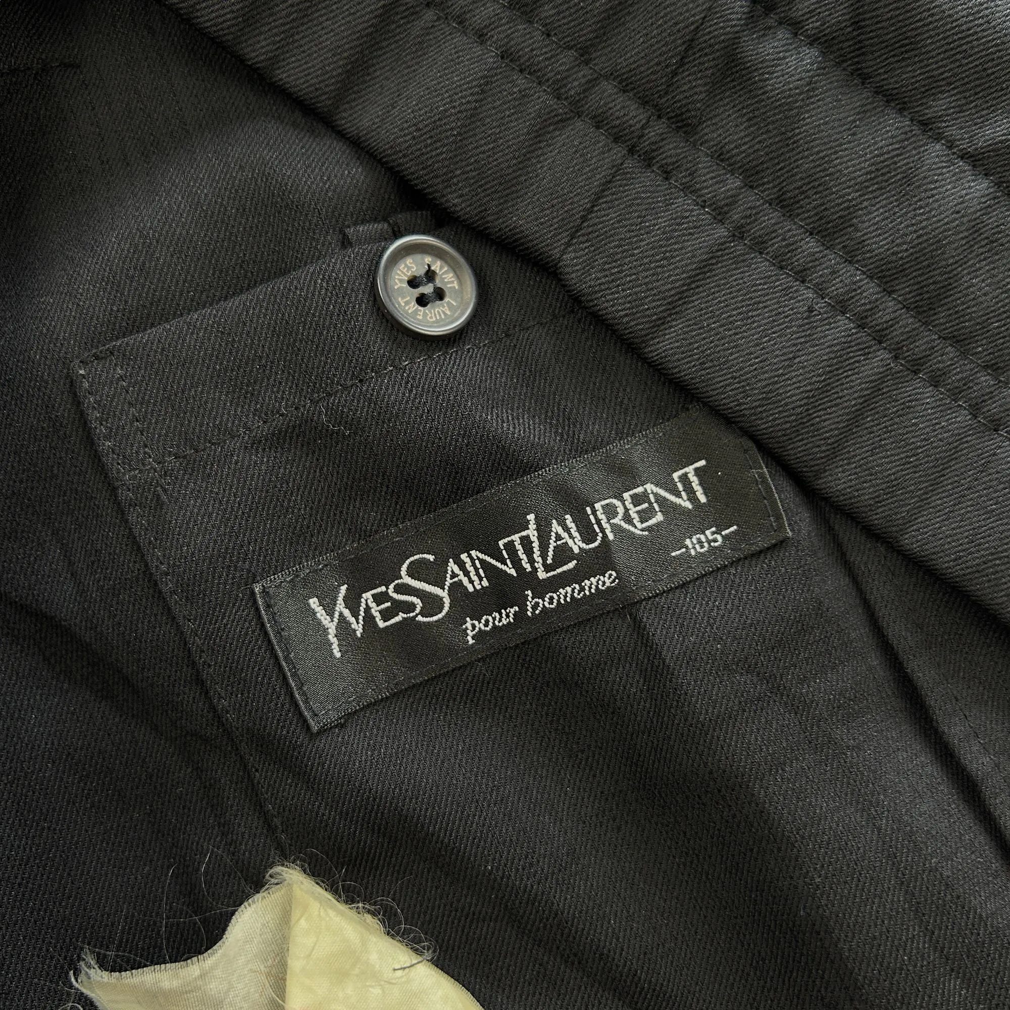Yves Saint Laurent Navy Lightweight Jacket Men's XL 90s Designer Vintage | Second Wave Vintage