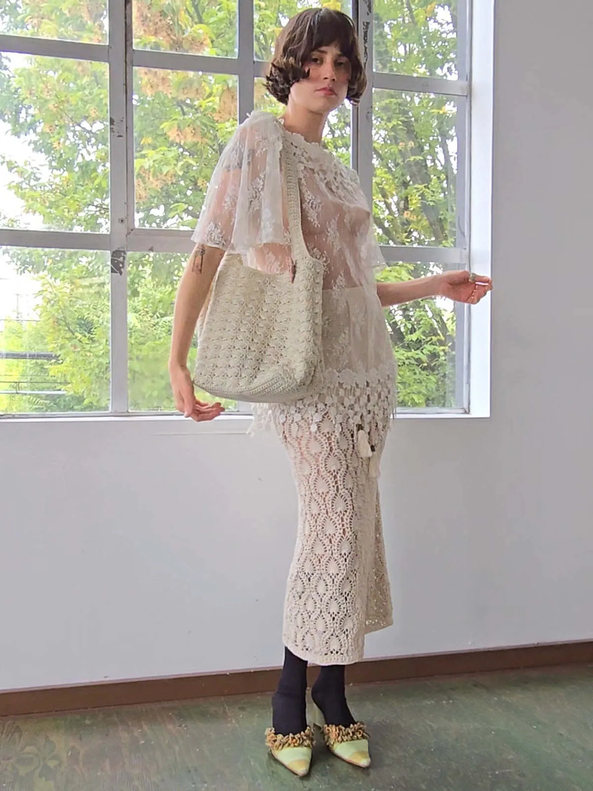 Zimmerman Crochet Skirt - Cream