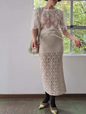 Zimmerman Crochet Skirt - Cream