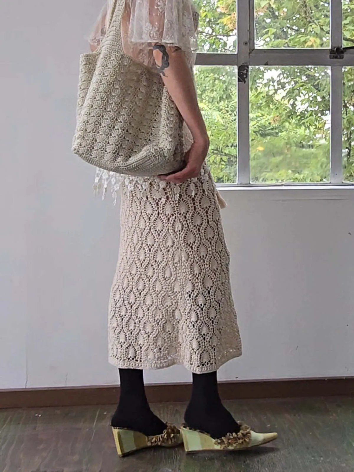 Zimmerman Crochet Skirt - Cream