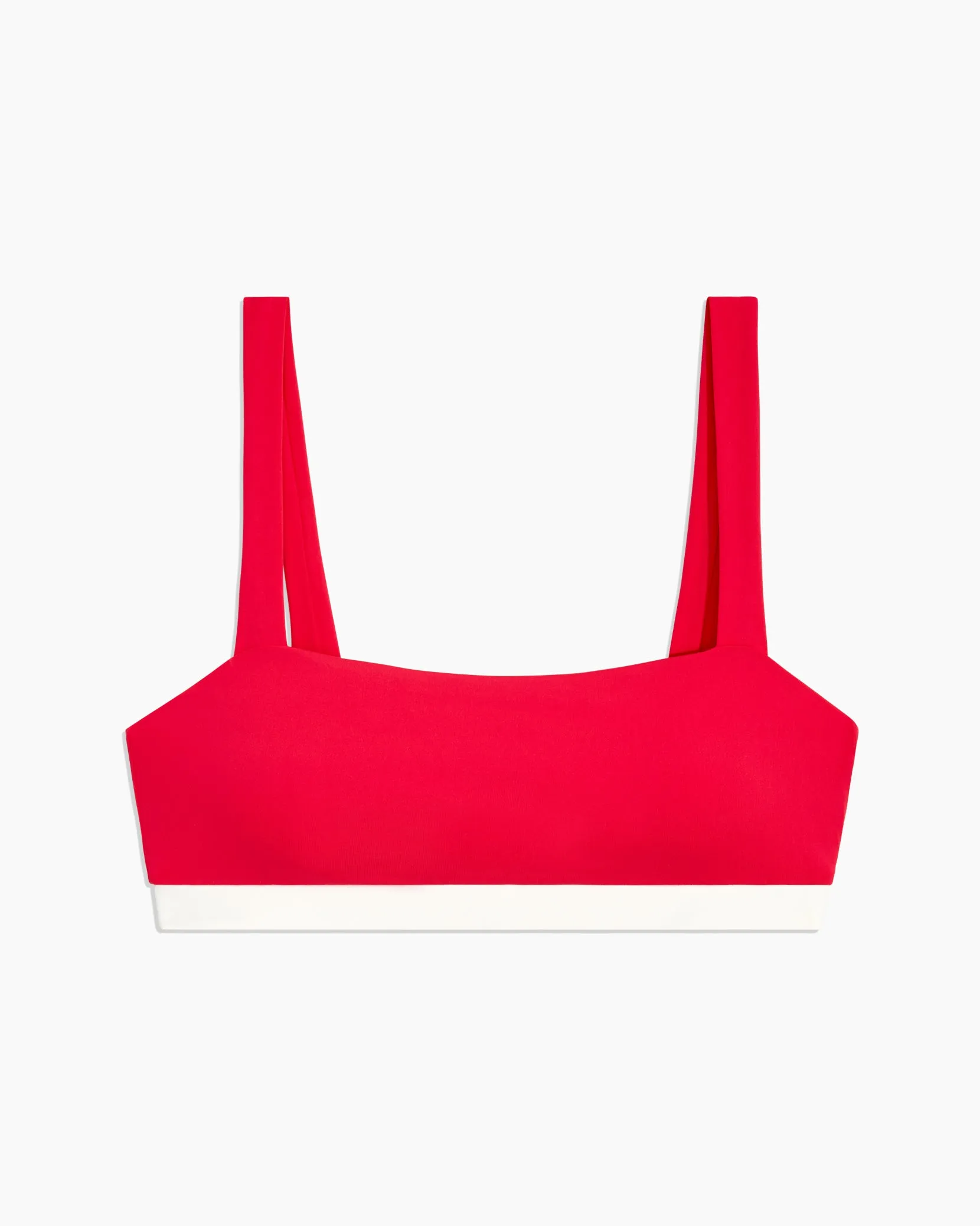 Zoe Tricot Bikini Top | Raspberry/White